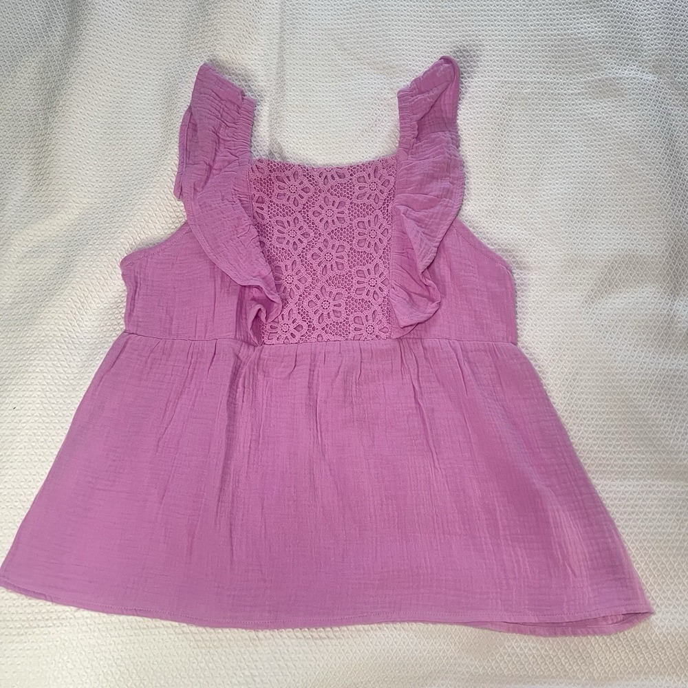 Wonder Nation‎ Girls Ruffle Top Size XXL 18 Pink NWOT Summer Floral Accent